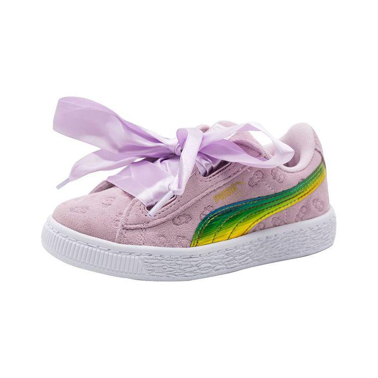 Puma Casual Low-Top Kids Skate Shoes Kids sneaker Pink Green 366642-01