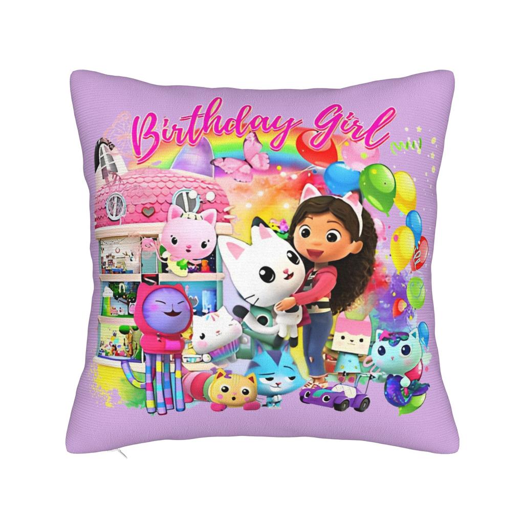 Gabby Dollhouse Cartoon Throw Pillow Cover Polyester Cushions for Sofa Funny Pillowcover Home Decor