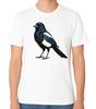 Magpie Bird Illustration T-Shirt Wildlife Nature Art Unisex Tee