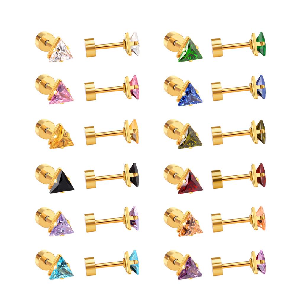 Titanium Steel Crystal Stud Earrings Sweet Cute Light Luxury Fashion Jewelry for Women Girls