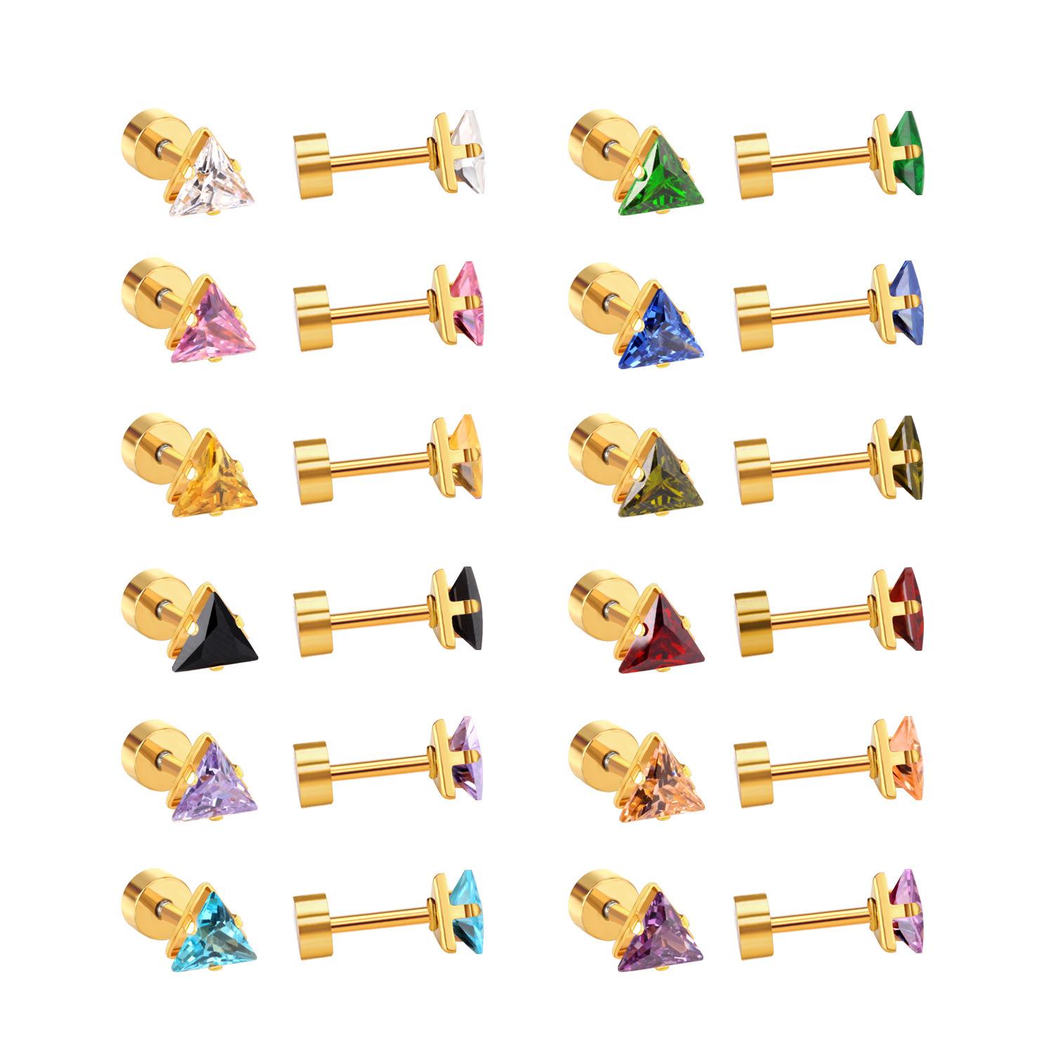 

Titanium Steel Crystal Stud Earrings Sweet Cute Light Luxury Fashion Jewelry for Women Girls