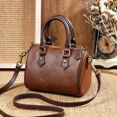 Sac pour femme en cuir première couche de vachette sac à texture rétro haut de gamme pour le travail simple à bandoulière portable sac messager