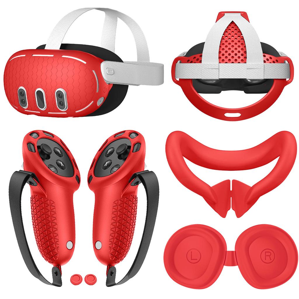 For Meta Quest 3 Accesories VR Protective Cover Case VR Headset Head Face Cover Lens Cover Controller Grips For Oculus Quest 3