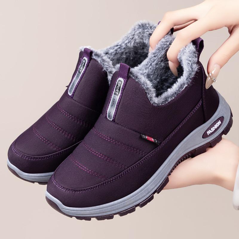Shoes Women's Cotton Shoes Men's and Women's Snow Boots One Pedal To Keep Warm Middle-aged Mother Shoes Fleece Thickened Women's Short Boots