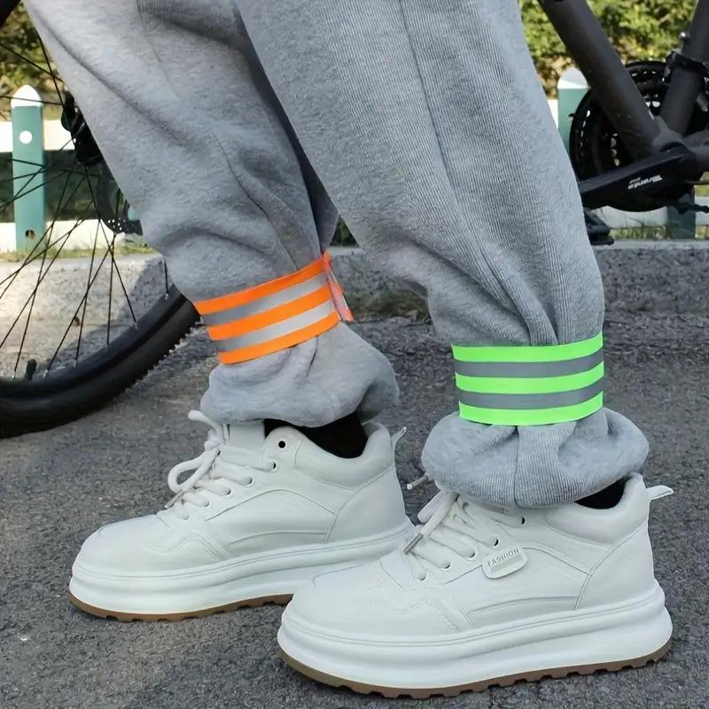 2balení cyklistických popruhů s reflexními pruhy - Pevné popruhy na nohy pro horskou cyklistiku, jízdu v noci - Protiskluzový úchop