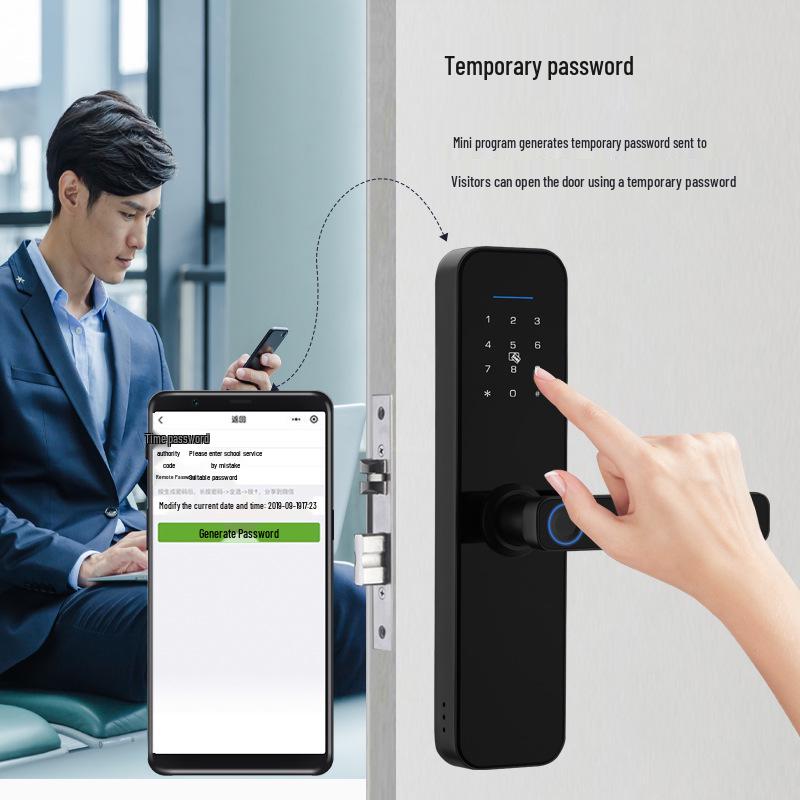 Smart Bluetooth Fingerprint Door Lock with App and Card Swipe Control