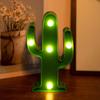 [1pc Mini Cactus LED Night Light]Tropical Style Mini Cactus LED Night Light, Plastic Tabletop Decorative Lamp,Battery Operated (No Batteries Included)