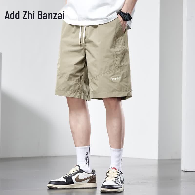 Men s Summer Casual Drawstring Shorts L хаки