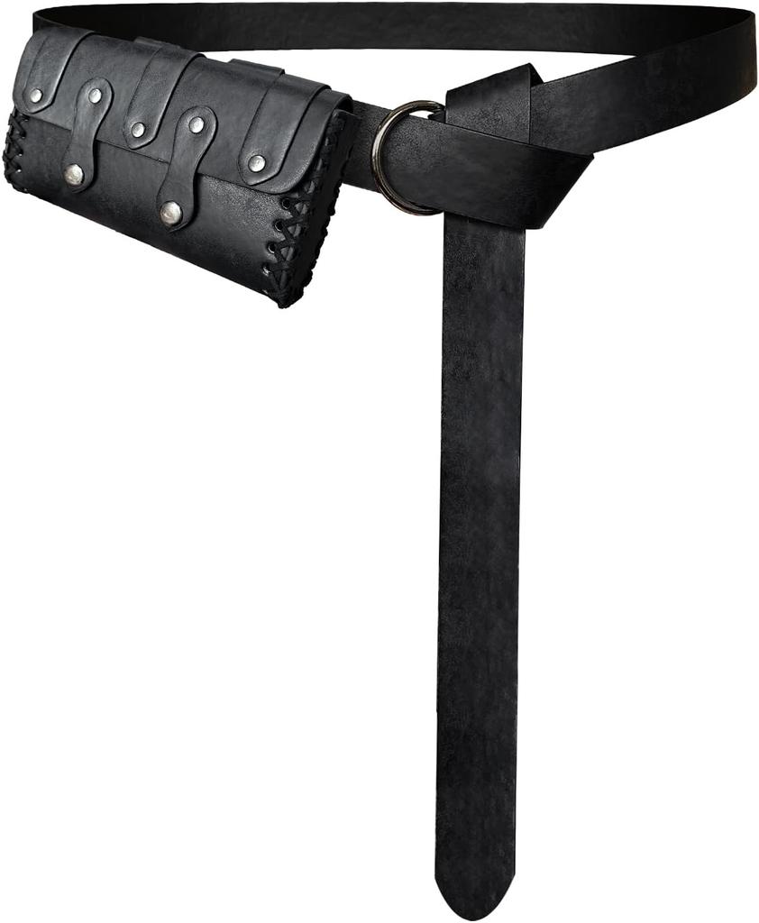 Wikinger Ritter Retro Gürtel PU Synthetisches Leder Copaly Bedruckt Wechselbare Bauchtasche Halloween Verkleidungs Gürtel Set Accessoire