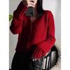 Autumn and Winter V-neck New Cardigan Women Short Sweater Thickened Solid Color Twisted Outside Coats Loose Casual Simple Clothing
