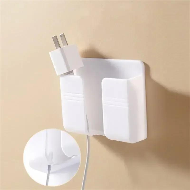1pcs Universal Portable Home Living Room Charger Rack Shelf Wall Mount Abs Phone Holder Stand Mobile Stand Phone Holder