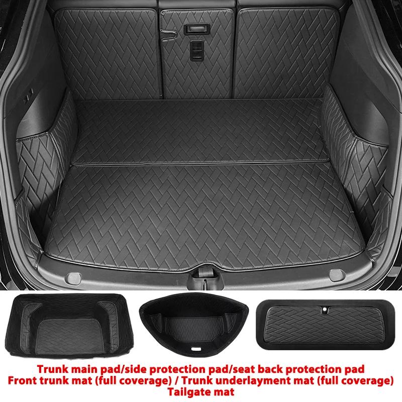Leather Trunk Mats Fully Surrounded Waterproof Non-Slip Liner Custom Floor Mat for Tesla Model Y 2017 To 2025 Car Accessories