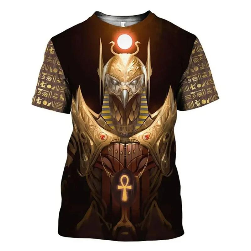 3D Printed Ancient Egypt T-Shirt Men Women Pharaoh Pattern T Shirts Summer Oversized Harajuku Round Neck Tees Short Sleeve Tops