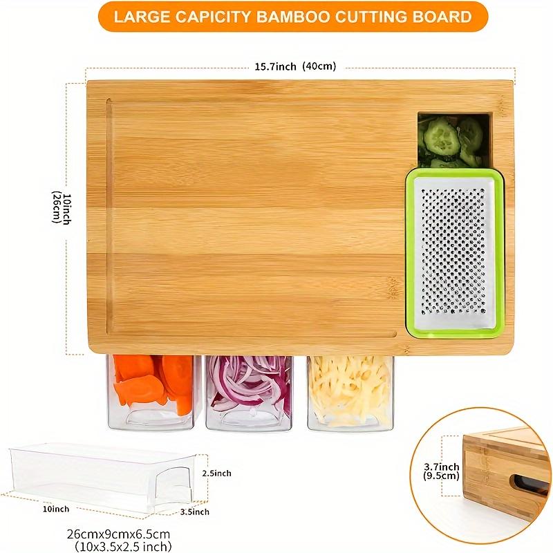 Kitchen Multi Functional Classification Bamboo with Drawer Style Cutting Board and Cutting Board Set Kitchen Tools Can Store