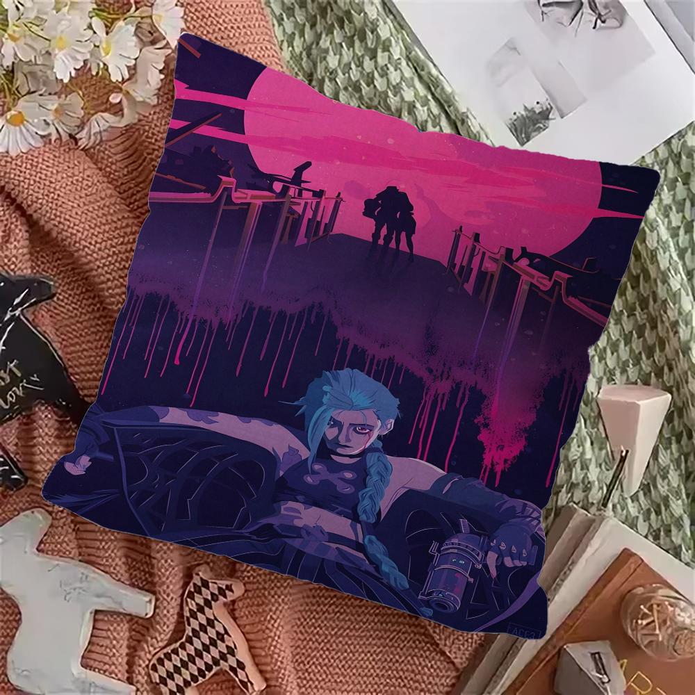 Game Arcane Legends Jinx Main Characters Art Pillow Gifts Home Office Furnishings Bedroom Sofa Car Cushion Cover Case 45x45cm