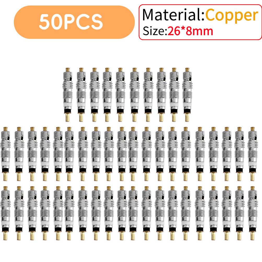 5-50PCS Silver Detachable Valve Cores Bicycle Replacement Road Bike Copper Nozzles Tube Core MTB Road Bike Valve Core Tools