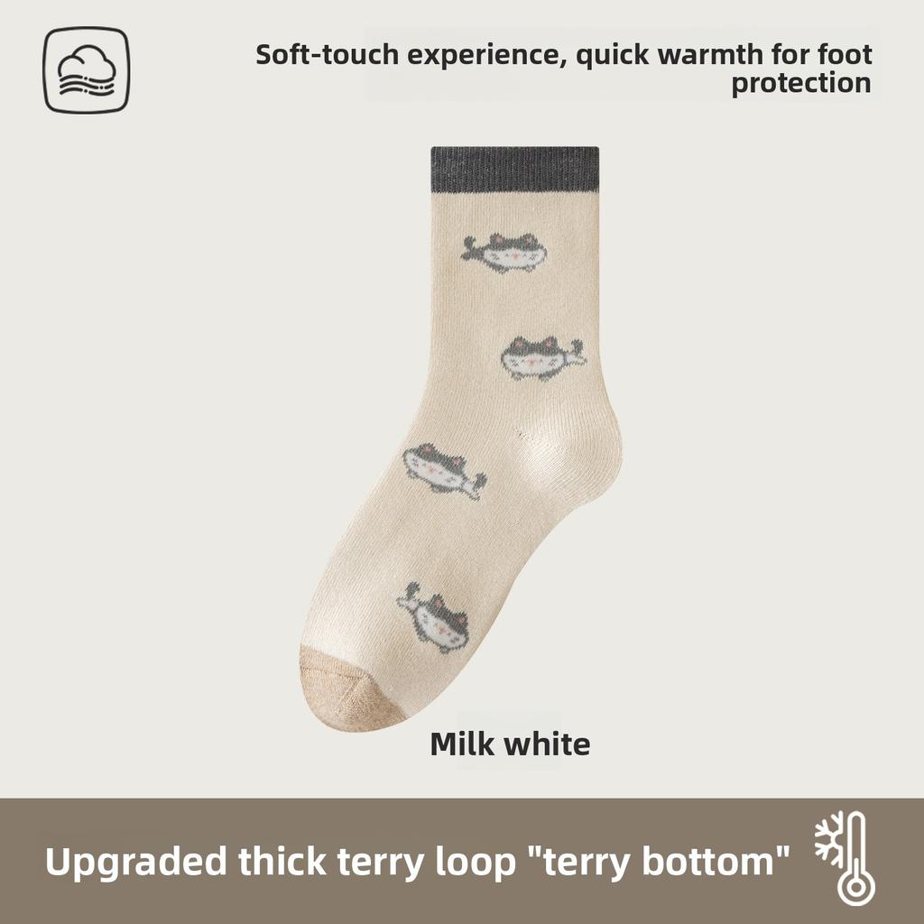 Female Autumn and Winter Thick Warm Hair Ring Heat Storage Does Not Freeze Feet Home Floor Tube Socks