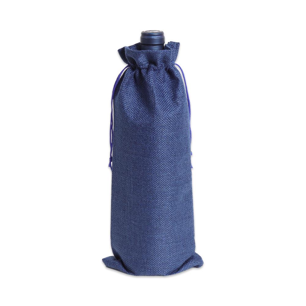 Multicolor Burlap Wine Gift Set with Drawstring Bag