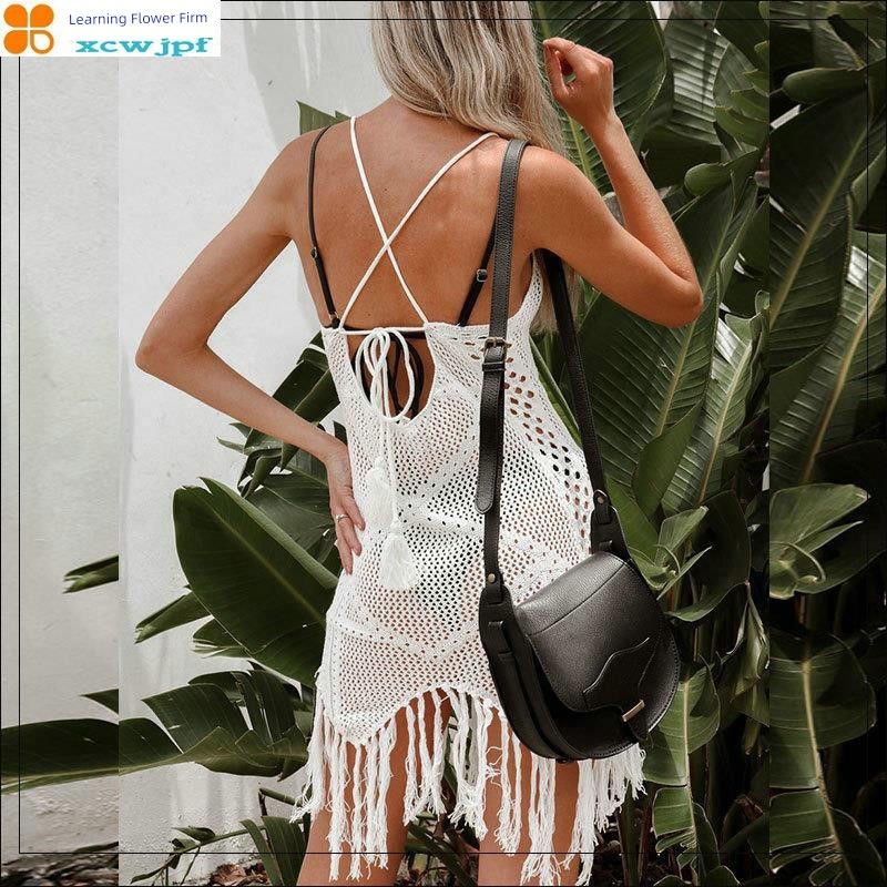 Dress Short Dress Solid Sexy Women Clothes Vest Fashion Hem Drawstring Simple European and American Seaside New Other