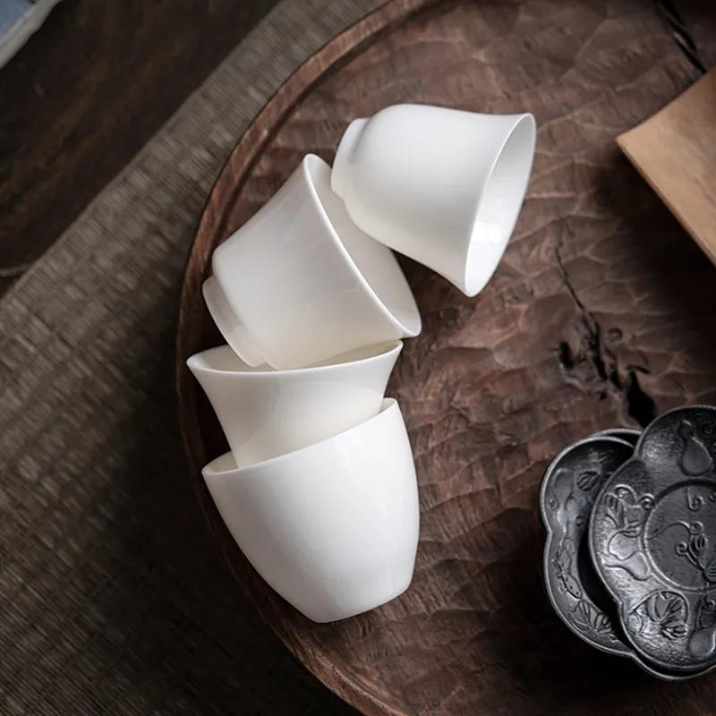 1 Stück Teetassen Pu Er Tee Werkzeuge Kungfu Teetasse Geschenk Getränk Tee Werkzeug Keramik Weißer Jade Porzellan