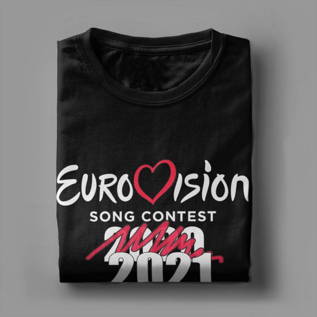 Eurovision Song Contest T-Shirt Men  Casual 100% Cotton Tee Shirt Round Collar Short Sleeve T Shirt Printed Clothing