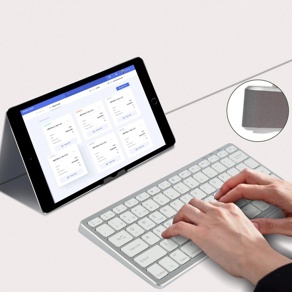 Trådløst Tastatur Mus Trådløst Tastatur Mus Sett Bluetooth Tastatur Mus Sett med USB-mottaker Bluetooth og Trådløs Tilkobling Byttbar