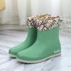 Rain shoes women's short non-slip water shoes fleece cotton short rain boots water boots rubber shoes fashion
