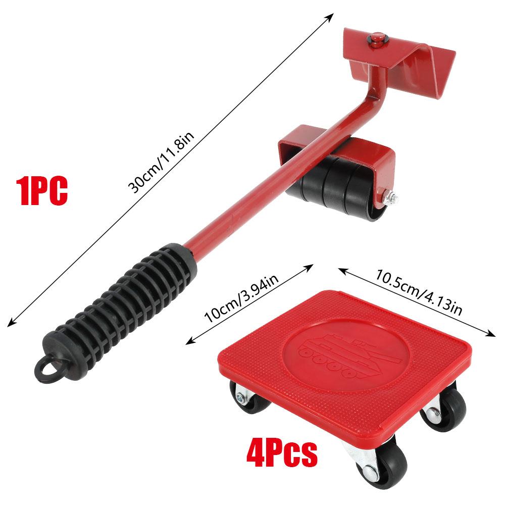Furniture Moving Transport Roller Set Removal Lifting Moving Tool Set Wheel Bar Mover Moving Heavy Stuffs Device Hand Mover Tool