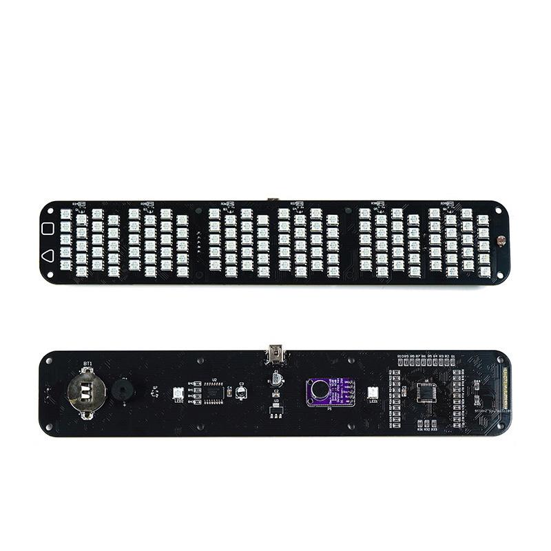 

HU-071 RGB LED Clock Digital Alarm Multi-Color Display Touch Controls Music Spectrum Timer Backup Battery High Clarity Acrylic чёрный