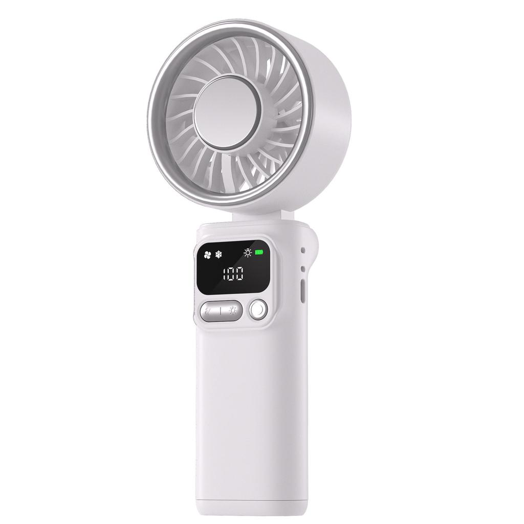 2026 Compact USB Rechargeable Handheld Fan with Silent Operation, Long Battery Life, Foldable Design, Ice Pack, and Digital Display
