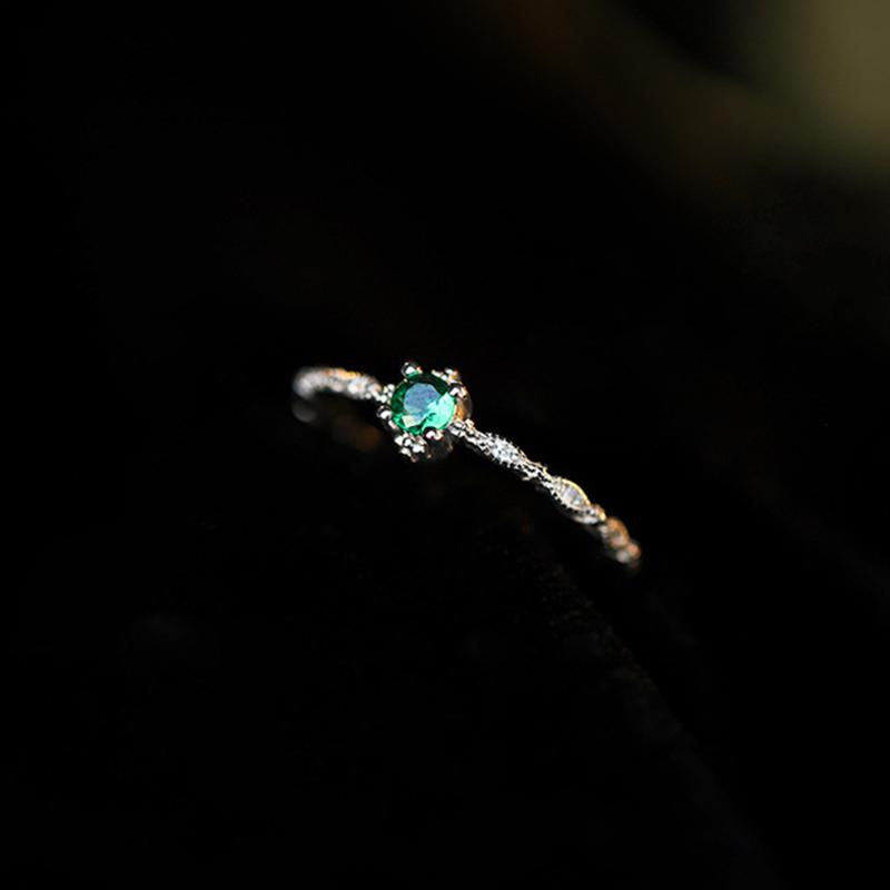 

Тонкое кольцо с зеленым цирконом для женщин, модное изысканное регулируемое кольцо обещания, винтажные аксессуары resizable