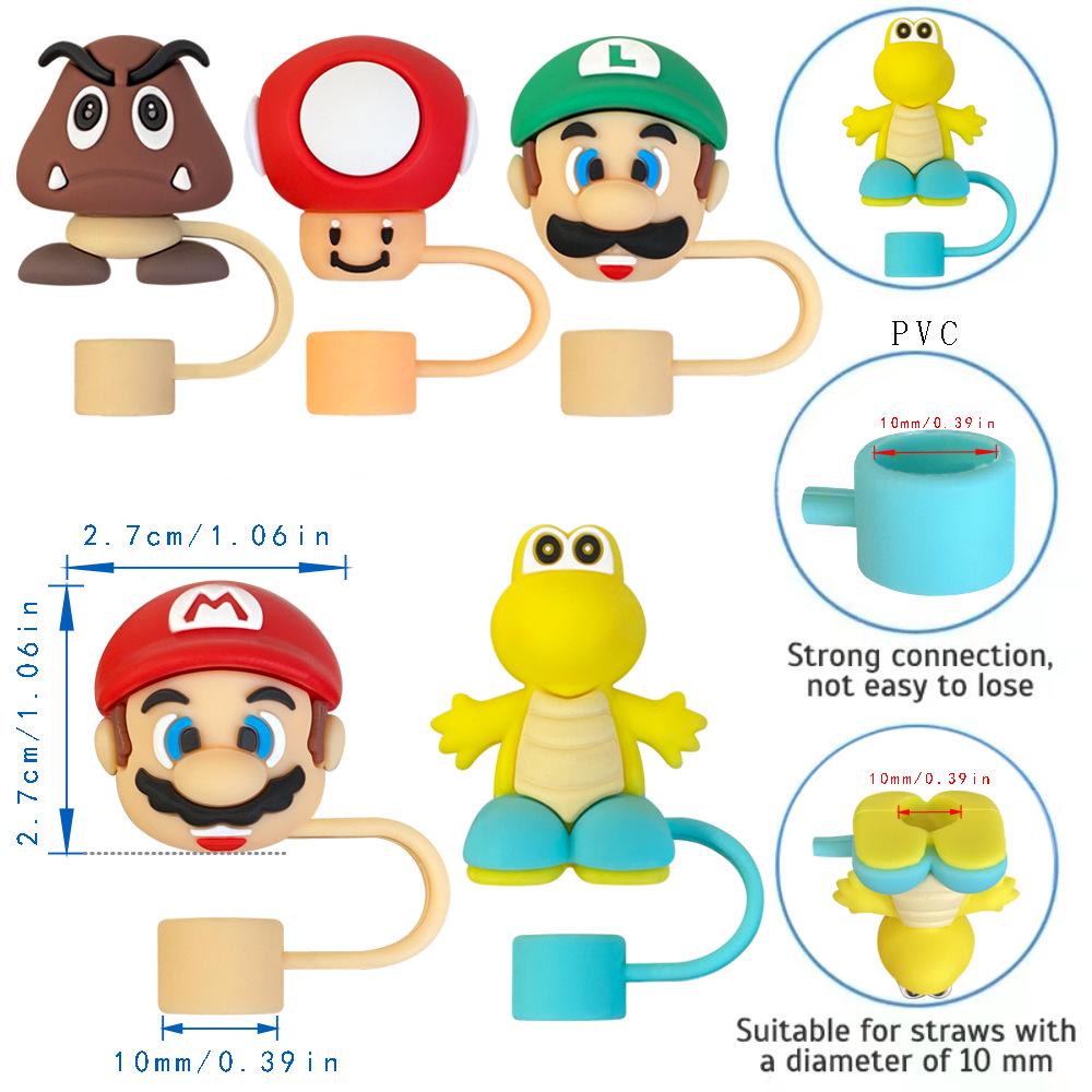 Cross-Border 10mm Straw Covers & Dust Plugs for Stanley Water Bottle - Cartoon Cup Accessories