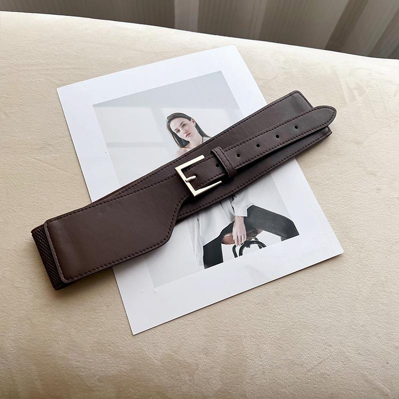 

Пояс Женский Декоративный Платье Эластичный Осень И Зима Тренч Черный Свободный Облегающий По Талии Пояс темно-коричневого