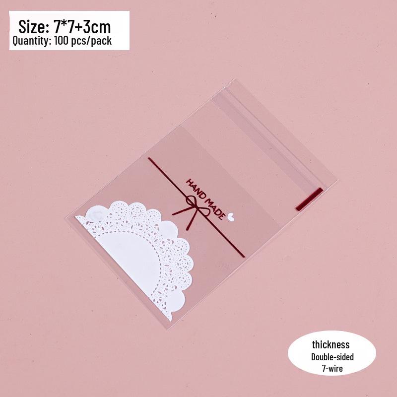 Lace Bow Ziplock Bags for Macarons & Nougat - Snowflake Design, Multiple Sizes