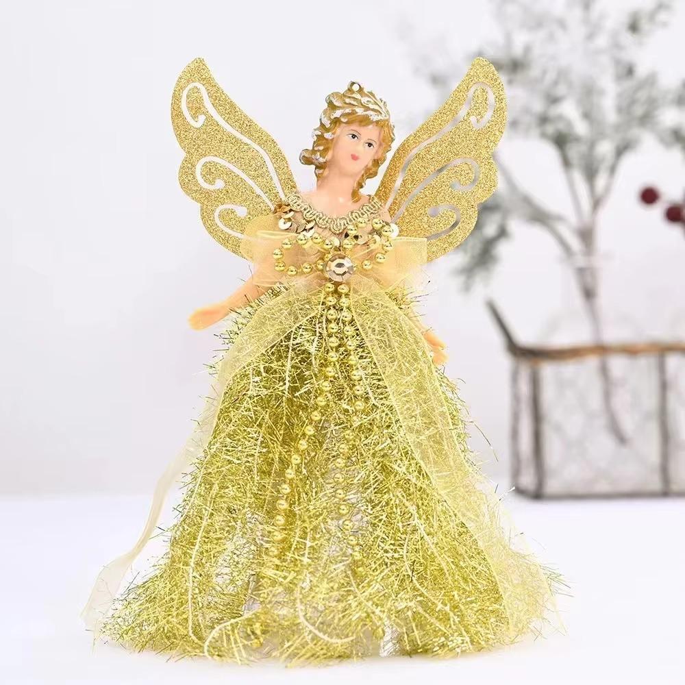 Glitter Christmas Angel Pendant with Shining Wings Hanging Angel Doll  Wedding