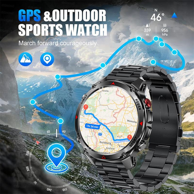 2026 T-Rex 3 Ultra GPS Smartwatch 10ATM Wasserdicht Dual-Band GNSS Kompass Militärstandard Saphirglas Anrufe Lange Akkulaufzeit Herren Outdoor Smartwatch