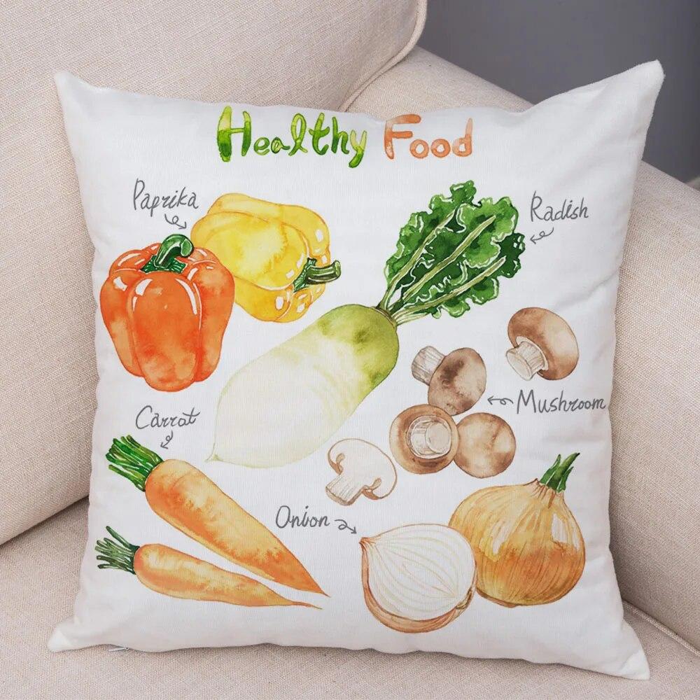 

Спальня Гостиная Наволочка Украшение Яблоко Виноград Лимон Растительный узор Обеденный Диван Чехлы 40x40cm