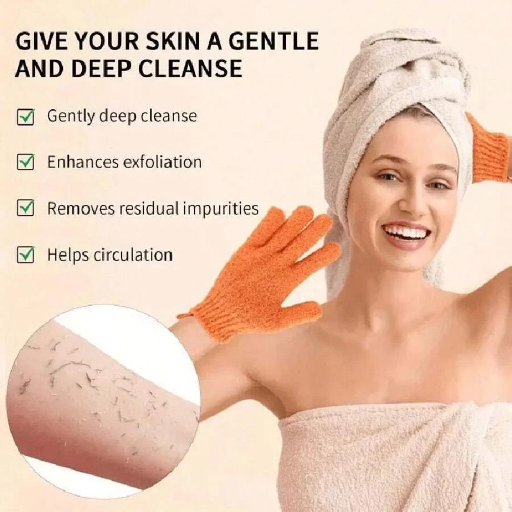 Five Fingers Bath Gloves Reversible Exfoliating Shower Body Scrub Gloves Cleansing Tools Bath Towel Bath Products Back Scrub
