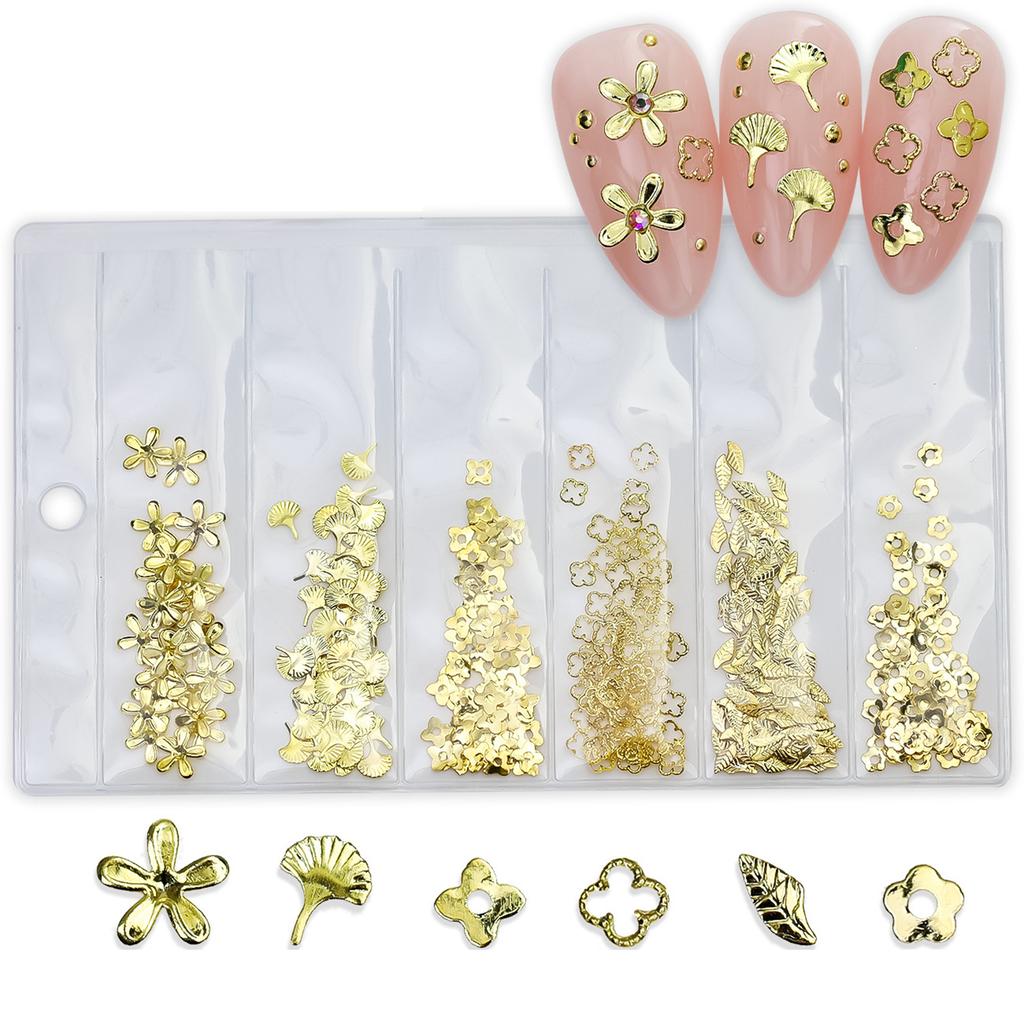 Metal Nail Art Studs 3D Metal Nail Art Jewelry Decorations Bow Heart Bubble Multi Shapes Nail Decoration Accessories