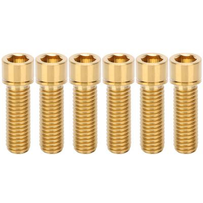 6τμχ Βίδα Λαιμού Ποδηλάτου M8x25mm Μπουλόνι Τιμονιού Κράματος Τιτανίου Ανταλλακτικό Αξεσουάρ Χρυσό