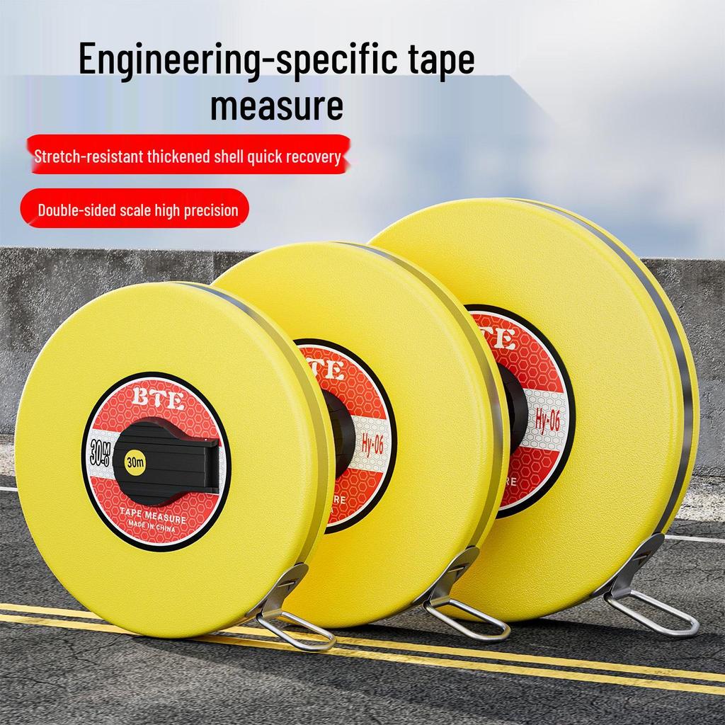 High Precision Measuring Tapes: 20m Fiber, 50m Leather, 100m Soft Ruler for Engineering and Household Use.