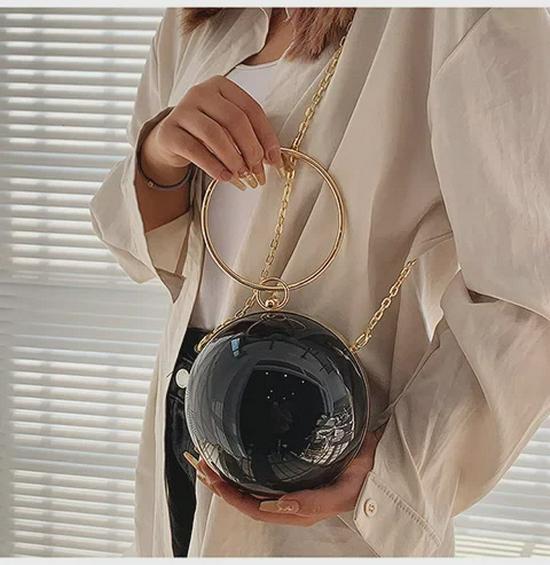 2025 Kulatá akrylová večerní kabelka - Trendy crossbody s řetízkem pro ženy