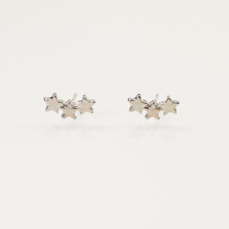 S925 Silver Needle Earrings Female Little Star Simple Earrings Small Cold Wind Gypsy Star Earrings Exquisite Temperament Super Immortal