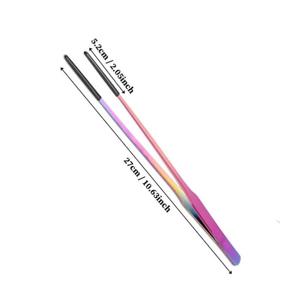 2Pcs Stainless Steel Aquarium Feeding Tweezers 27CM Non-slip Reptile Feeding Tongs with Rubber Head Corrosion-resistant