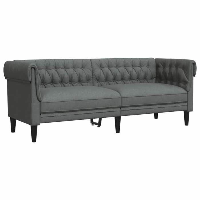 VidaXL Canapé Chesterfield 3 Places, Chaise avec Accoudoirs et Dossier, Siège avec Pieds, Fauteuil TV de Salon, Moderne, 372557
