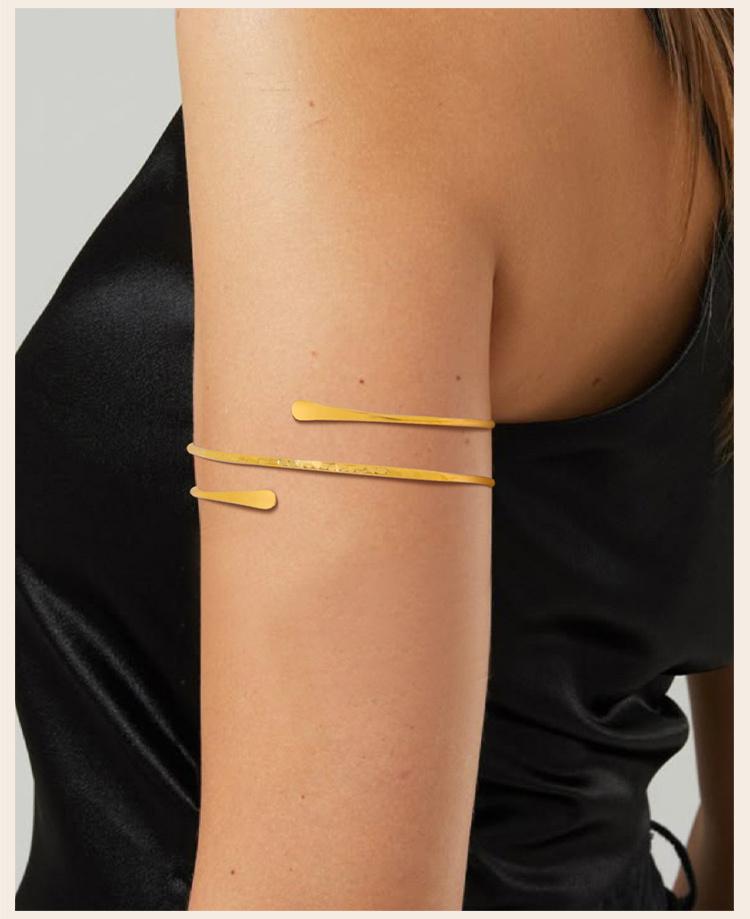 Bracciale da braccio semplice con polsino superiore per donna, Braccialetti geometrici alla moda, Gioielli regolabili