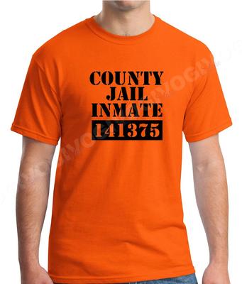 County Jail Gefangener T-Shirt Halloween Kostüm T-Shirt Gefängnis Lustiges T-Shirt S-XXXL