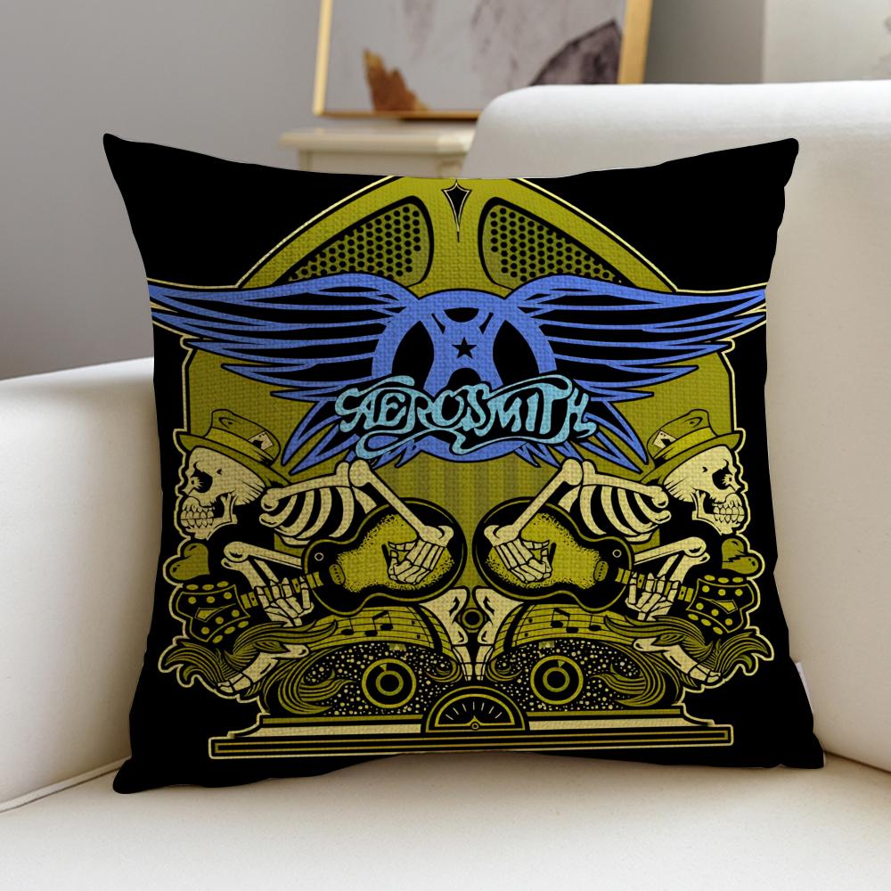 Legendary BBand AAerosmithS Cushion Cover Breathable and skinfriendly linen pillowcase square removable and washable cushion