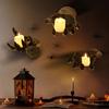 Halloween Decorations Indoor Gothic Decor Pack Of 3 Wall Mounted Hands Creepy Reaching Hands With Lighted Candles For Gothic Wall Decorations