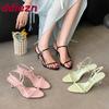 Fashion Fashion Butterfly-Knot Women Heeled Sandals Shoes Buckle Strap Ladies Thin Heels Sandals Shoes Female Pumps Footwear